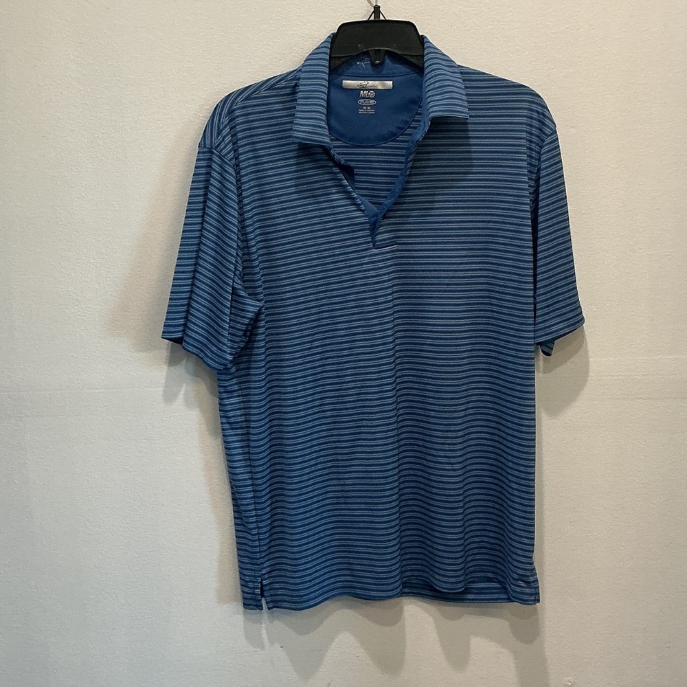 Ina Men's Navy Striped Polo Shirt